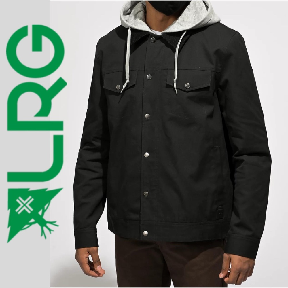 LRG Black Hooded Jean Jacket